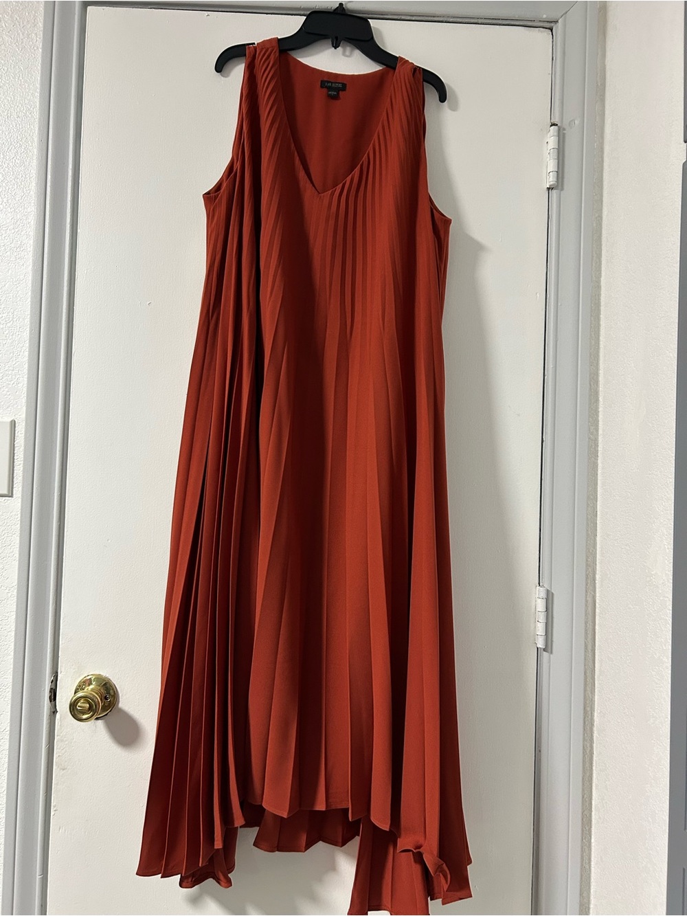 J. Jill Sleeveless Pleated Maxi Dress in Rust
